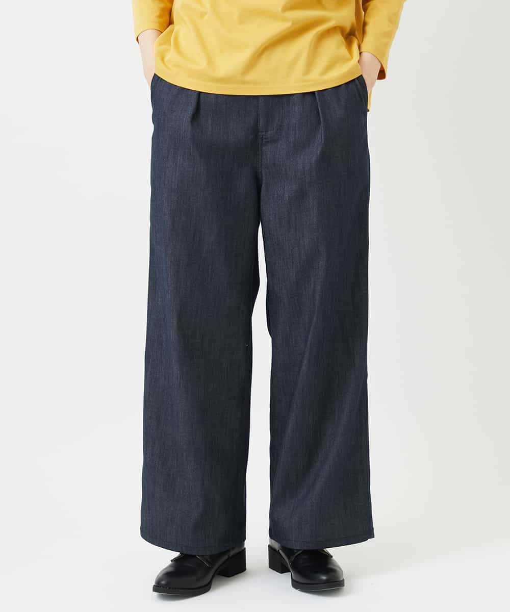 NHLGF85270 GIANNI LO GIUDICE(小さいサイズ)(メゾン ドゥ サンク) [セットアップ対応]デニムライクセミワイドパンツ ネイビー