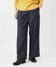 NHLGF85270 GIANNI LO GIUDICE(小さいサイズ)(メゾン ドゥ サンク) [セットアップ対応]デニムライクセミワイドパンツ ネイビー