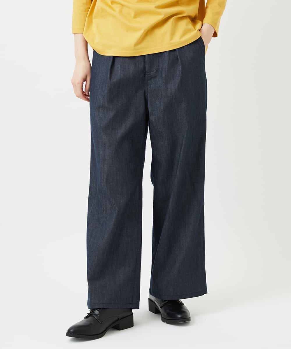 NHLGF85270 GIANNI LO GIUDICE(小さいサイズ)(メゾン ドゥ サンク) [セットアップ対応]デニムライクセミワイドパンツ ネイビー