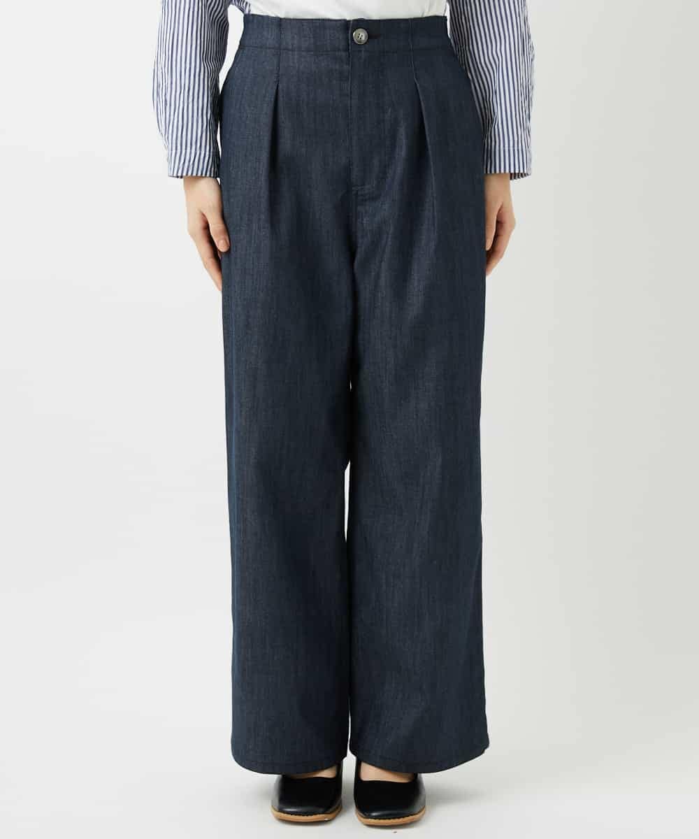 NHLGF85270 GIANNI LO GIUDICE(小さいサイズ)(メゾン ドゥ サンク) [セットアップ対応]デニムライクセミワイドパンツ ネイビー