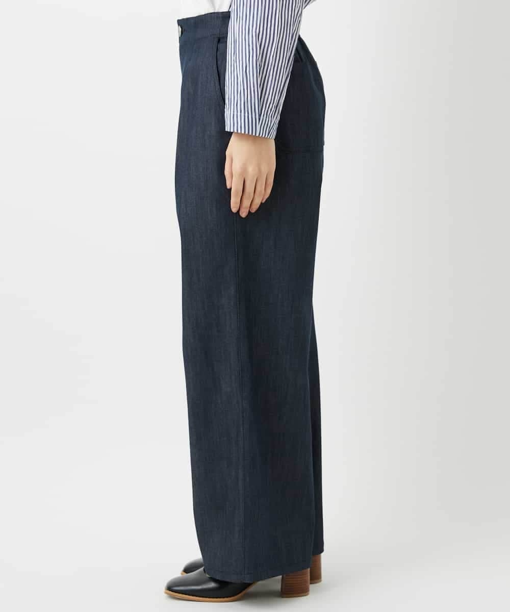 NHLGF85270 GIANNI LO GIUDICE(小さいサイズ)(メゾン ドゥ サンク) [セットアップ対応]デニムライクセミワイドパンツ ネイビー