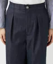 NHLGF85270 GIANNI LO GIUDICE(小さいサイズ)(メゾン ドゥ サンク) [セットアップ対応]デニムライクセミワイドパンツ ネイビー