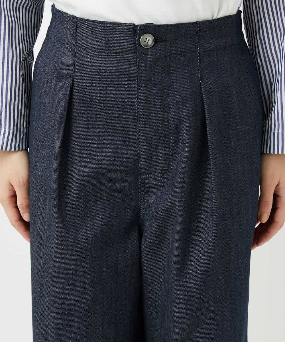 NHLGF85270 GIANNI LO GIUDICE(小さいサイズ)(メゾン ドゥ サンク) [セットアップ対応]デニムライクセミワイドパンツ ネイビー