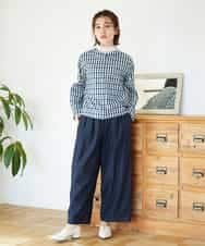 NHLGF85270 GIANNI LO GIUDICE(小さいサイズ)(メゾン ドゥ サンク) [セットアップ対応]デニムライクセミワイドパンツ ネイビー