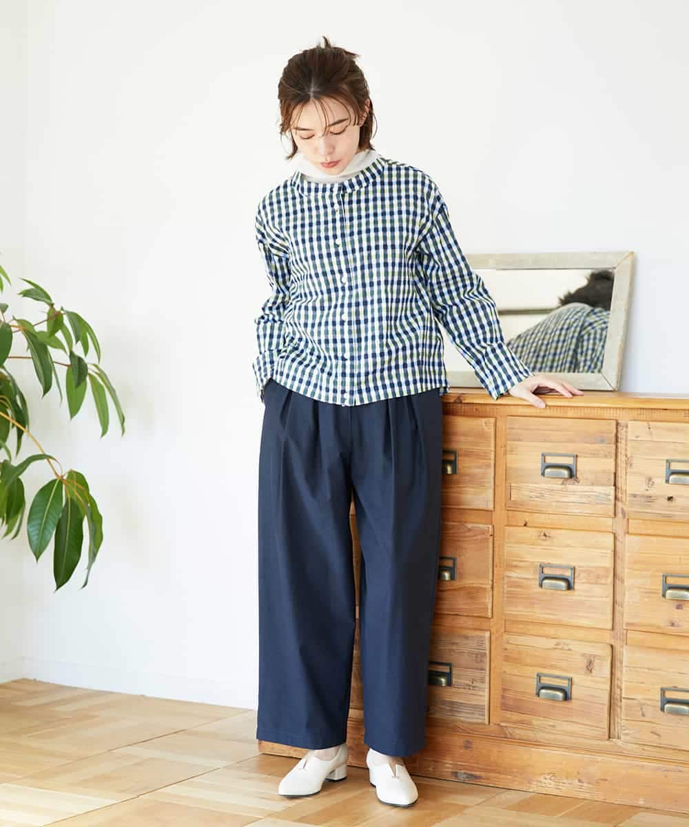 NHLGF85270 GIANNI LO GIUDICE(小さいサイズ)(メゾン ドゥ サンク) [セットアップ対応]デニムライクセミワイドパンツ ネイビー