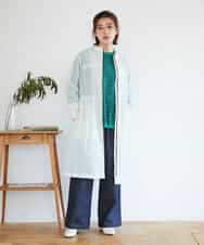 NHLGF85270 GIANNI LO GIUDICE(小さいサイズ)(メゾン ドゥ サンク) [セットアップ対応]デニムライクセミワイドパンツ ネイビー