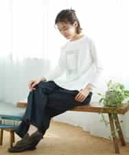 NHLGF85270 GIANNI LO GIUDICE(小さいサイズ)(メゾン ドゥ サンク) [セットアップ対応]デニムライクセミワイドパンツ ネイビー