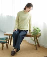 NHLGF85270 GIANNI LO GIUDICE(小さいサイズ)(メゾン ドゥ サンク) [セットアップ対応]デニムライクセミワイドパンツ ネイビー