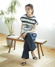 NHLGF85270 GIANNI LO GIUDICE(小さいサイズ)(メゾン ドゥ サンク) [セットアップ対応]デニムライクセミワイドパンツ ネイビー