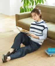 NHLGF85270 GIANNI LO GIUDICE(小さいサイズ)(メゾン ドゥ サンク) [セットアップ対応]デニムライクセミワイドパンツ ネイビー