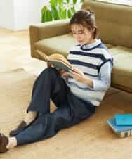 NHLGF85270 GIANNI LO GIUDICE(小さいサイズ)(メゾン ドゥ サンク) [セットアップ対応]デニムライクセミワイドパンツ ネイビー