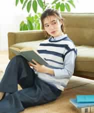 NHLGF85270 GIANNI LO GIUDICE(小さいサイズ)(メゾン ドゥ サンク) [セットアップ対応]デニムライクセミワイドパンツ ネイビー