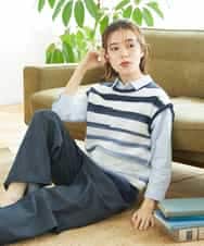 NHLGF85270 GIANNI LO GIUDICE(小さいサイズ)(メゾン ドゥ サンク) [セットアップ対応]デニムライクセミワイドパンツ ネイビー