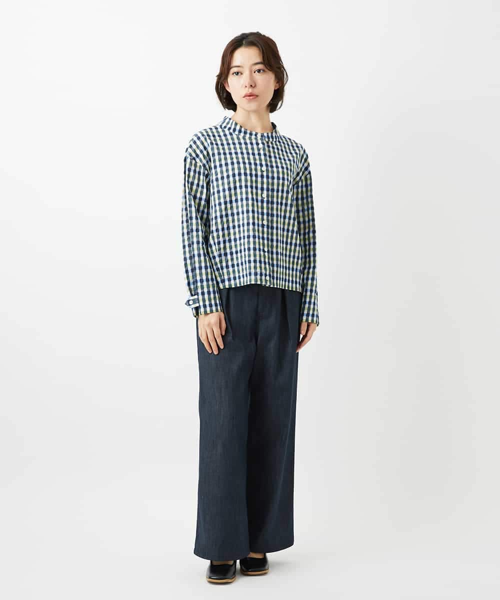 NHLGF85270 GIANNI LO GIUDICE(小さいサイズ)(メゾン ドゥ サンク) [セットアップ対応]デニムライクセミワイドパンツ ネイビー