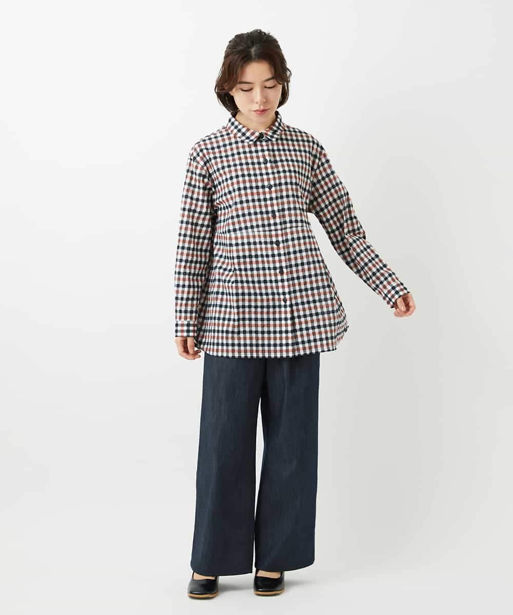 NHLGF85270 GIANNI LO GIUDICE(小さいサイズ)(メゾン ドゥ サンク) [セットアップ対応]デニムライクセミワイドパンツ ネイビー