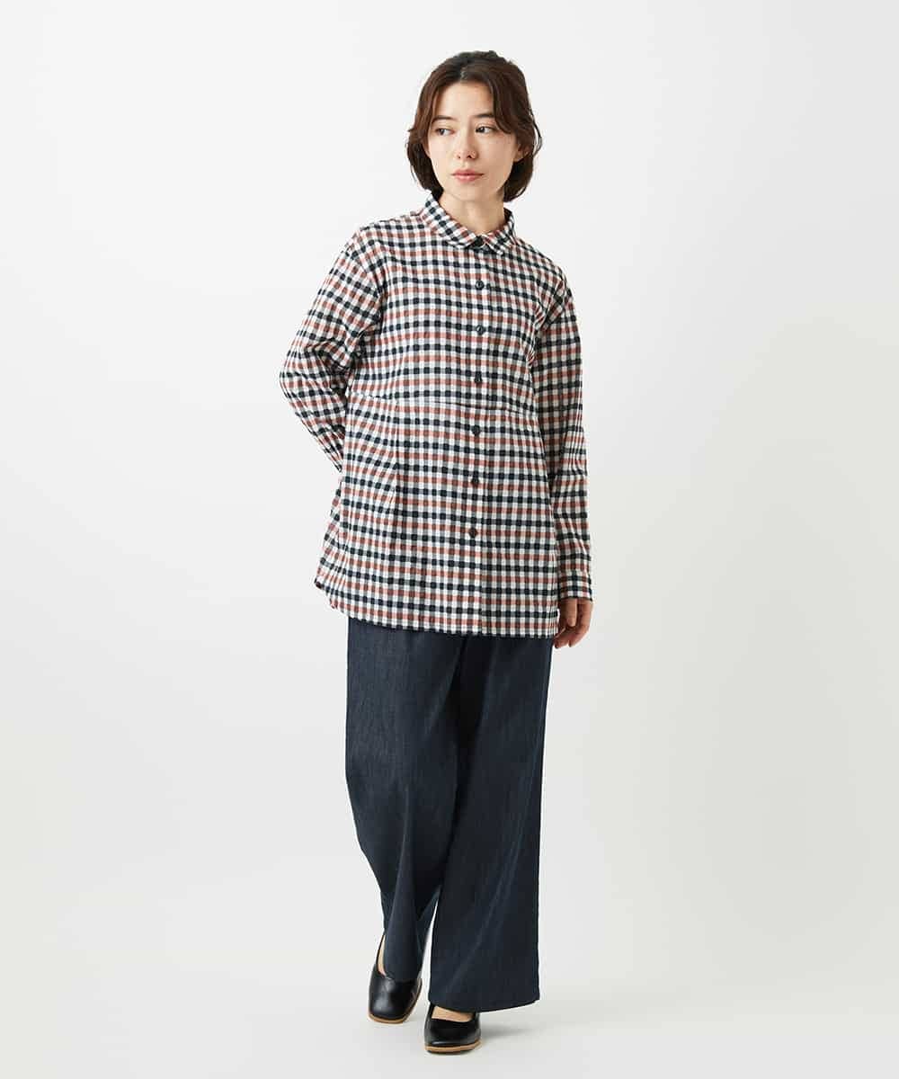 NHLGF85270 GIANNI LO GIUDICE(小さいサイズ)(メゾン ドゥ サンク) [セットアップ対応]デニムライクセミワイドパンツ ネイビー