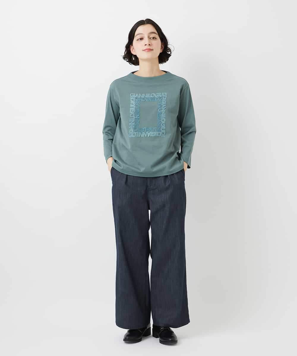 NHLGF85270 GIANNI LO GIUDICE(小さいサイズ)(メゾン ドゥ サンク) [セットアップ対応]デニムライクセミワイドパンツ ネイビー