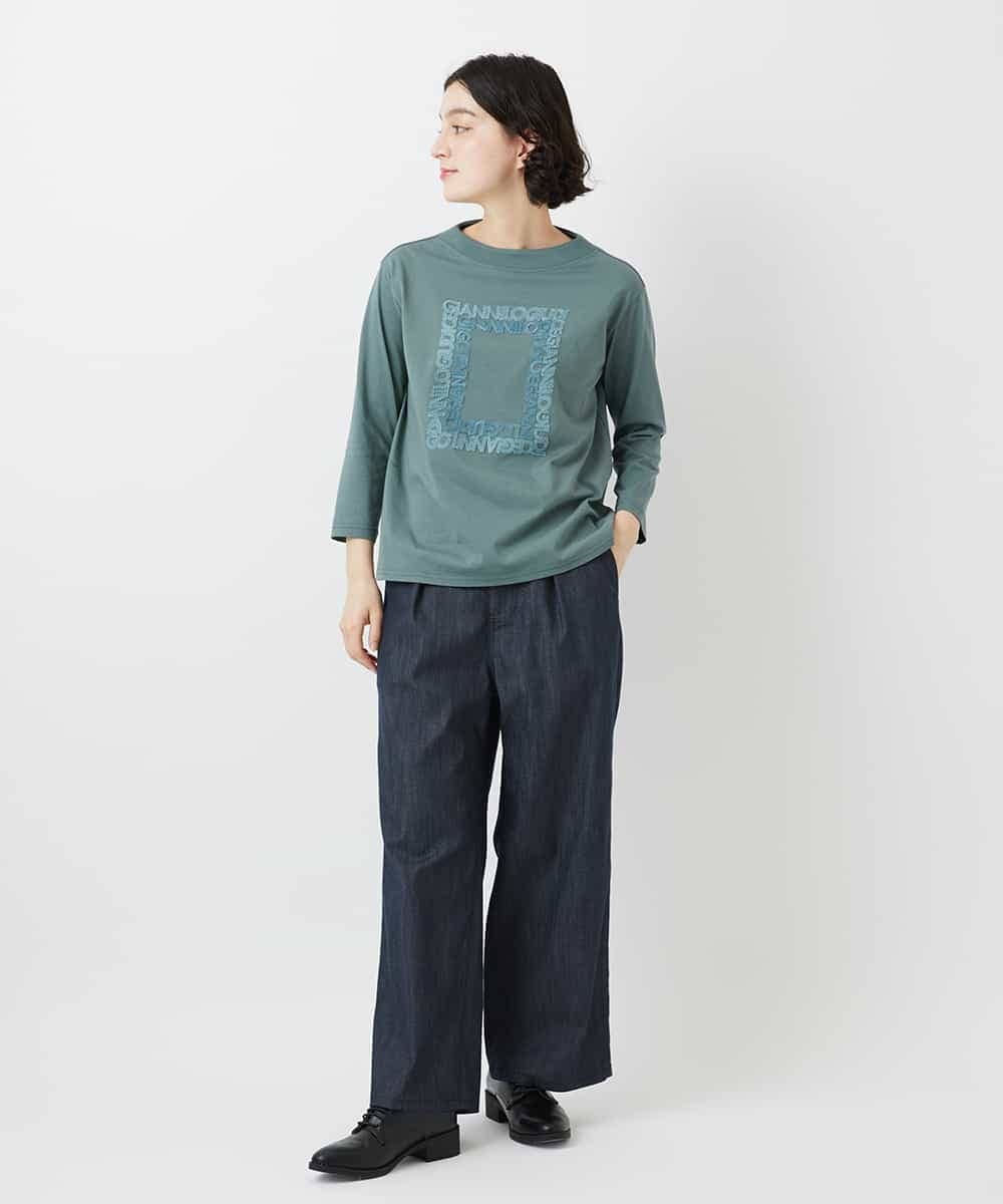 NHLGF85270 GIANNI LO GIUDICE(小さいサイズ)(メゾン ドゥ サンク) [セットアップ対応]デニムライクセミワイドパンツ ネイビー