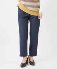 NHLGF87190 GIANNI LO GIUDICE(小さいサイズ)(メゾン ドゥ サンク) コットンリネンテーパードパンツ ネイビー