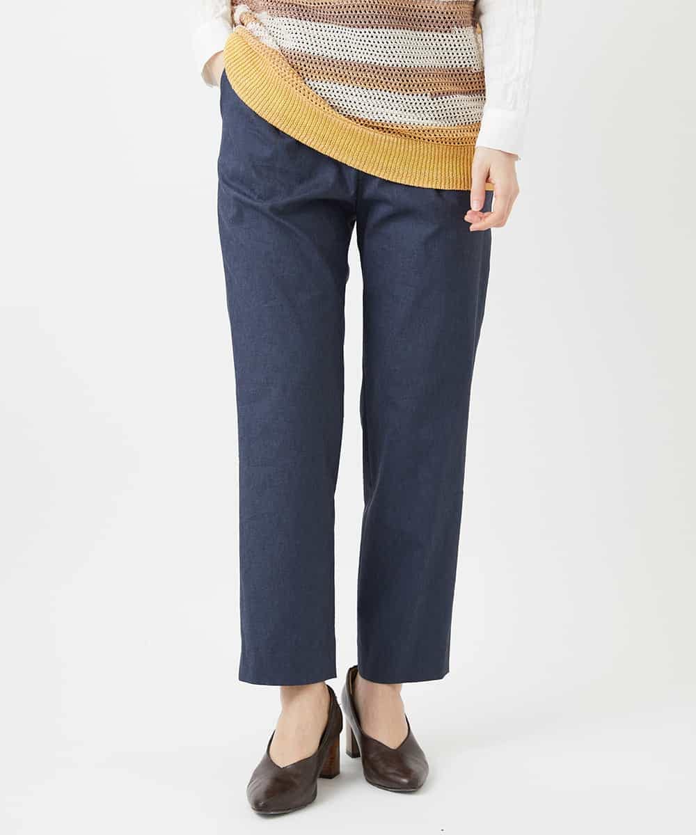 NHLGF87190 GIANNI LO GIUDICE(小さいサイズ)(メゾン ドゥ サンク) コットンリネンテーパードパンツ ネイビー