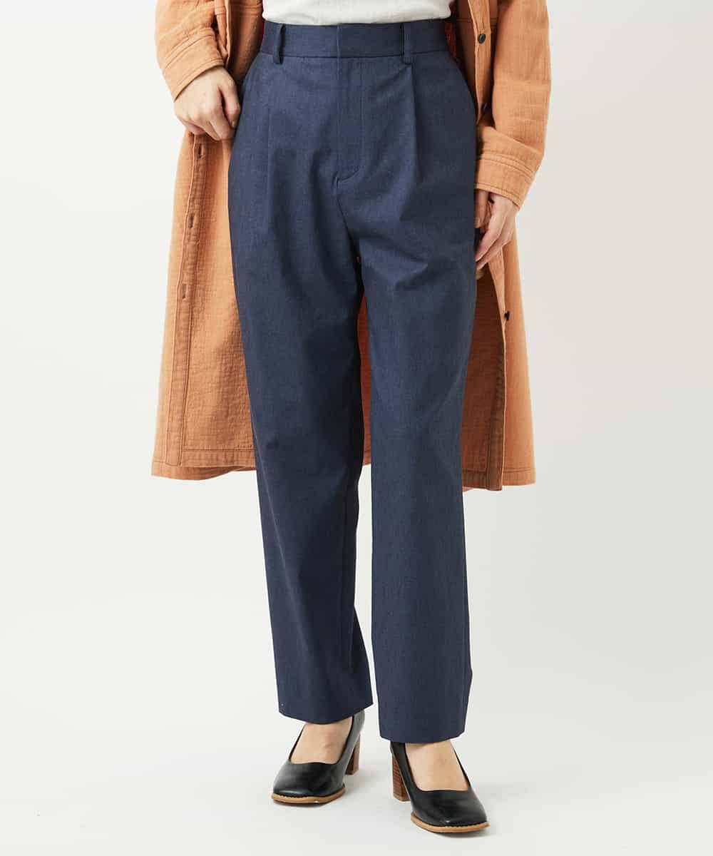 NHLGF87190 GIANNI LO GIUDICE(小さいサイズ)(メゾン ドゥ サンク) コットンリネンテーパードパンツ ネイビー