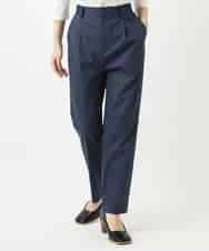 NHLGF87190 GIANNI LO GIUDICE(小さいサイズ)(メゾン ドゥ サンク) コットンリネンテーパードパンツ ネイビー