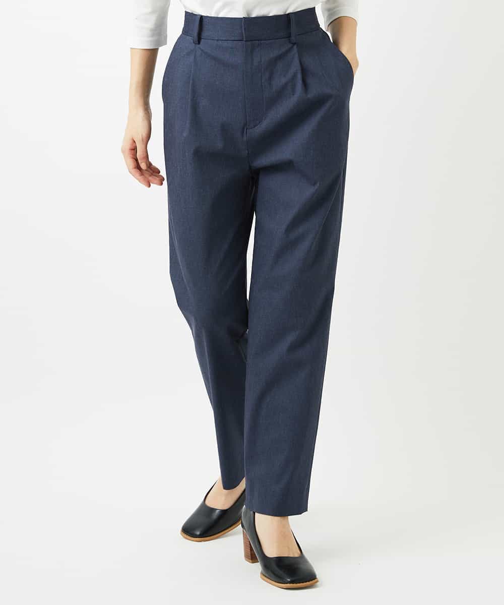 NHLGF87190 GIANNI LO GIUDICE(小さいサイズ)(メゾン ドゥ サンク) コットンリネンテーパードパンツ ネイビー