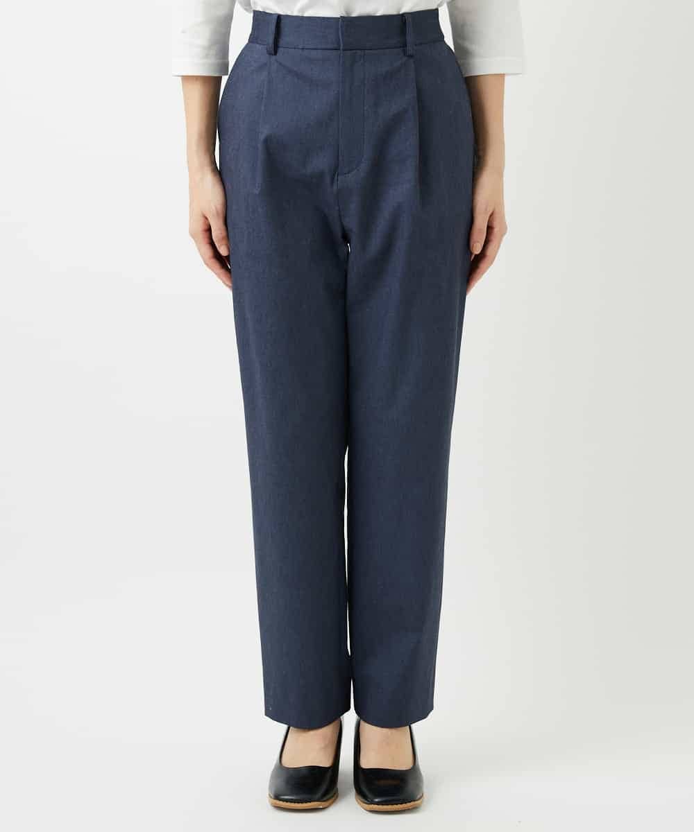 NHLGF87190 GIANNI LO GIUDICE(小さいサイズ)(メゾン ドゥ サンク) コットンリネンテーパードパンツ ネイビー