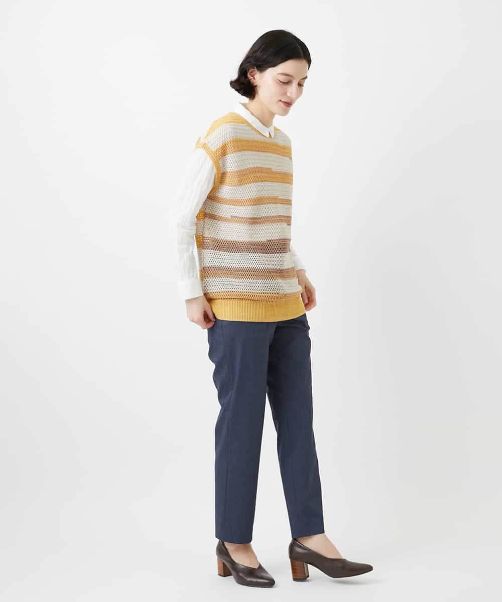 NHLGF87190 GIANNI LO GIUDICE(小さいサイズ)(メゾン ドゥ サンク) コットンリネンテーパードパンツ ネイビー