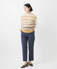 NHLGF87190 GIANNI LO GIUDICE(小さいサイズ)(メゾン ドゥ サンク) コットンリネンテーパードパンツ ネイビー