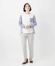 NHLGF87190 GIANNI LO GIUDICE(小さいサイズ)(メゾン ドゥ サンク) コットンリネンテーパードパンツ ネイビー