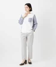 NHLGF87190 GIANNI LO GIUDICE(小さいサイズ)(メゾン ドゥ サンク) コットンリネンテーパードパンツ ネイビー