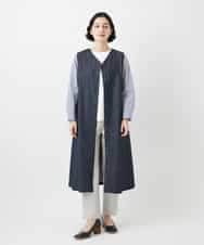 NHLGF87190 GIANNI LO GIUDICE(小さいサイズ)(メゾン ドゥ サンク) コットンリネンテーパードパンツ ネイビー