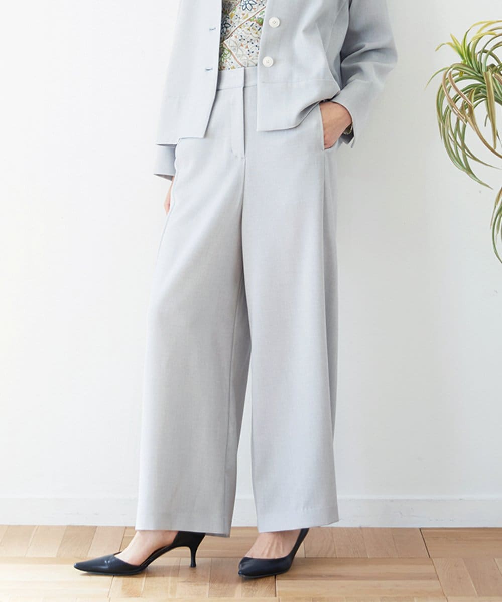 NHLGF88190 GIANNI LO GIUDICE(小さいサイズ)(メゾン ドゥ サンク) [セットアップ対応]リネンライクパンツ ライトグレー