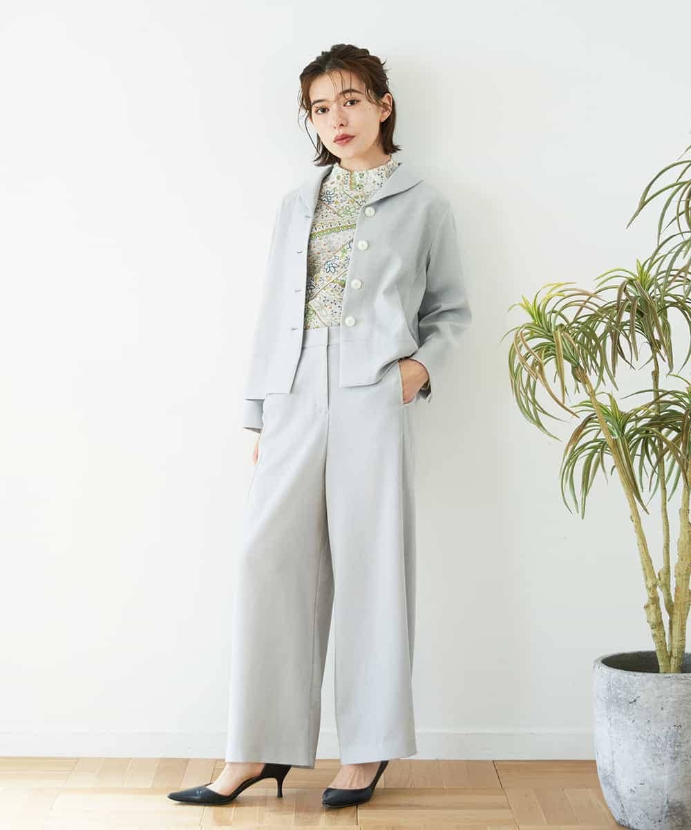 NHLGF88190 GIANNI LO GIUDICE(小さいサイズ)(メゾン ドゥ サンク) [セットアップ対応]リネンライクパンツ ライトグレー