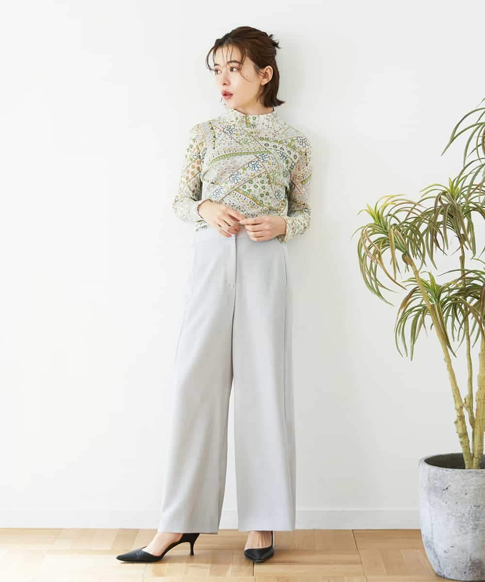 NHLGF88190 GIANNI LO GIUDICE(小さいサイズ)(メゾン ドゥ サンク) [セットアップ対応]リネンライクパンツ ライトグレー