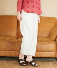 NHLGF89270 GIANNI LO GIUDICE(小さいサイズ)(メゾン ドゥ サンク) [日本製]リネンミックスシャンブレーストレッチパンツ オレンジ