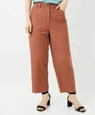 NHLGF89270 GIANNI LO GIUDICE(小さいサイズ)(メゾン ドゥ サンク) [日本製]リネンミックスシャンブレーストレッチパンツ オレンジ