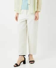 NHLGF89270 GIANNI LO GIUDICE(小さいサイズ)(メゾン ドゥ サンク) [日本製]リネンミックスシャンブレーストレッチパンツ オレンジ