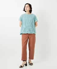 NHLGF89270 GIANNI LO GIUDICE(小さいサイズ)(メゾン ドゥ サンク) [日本製]リネンミックスシャンブレーストレッチパンツ オレンジ