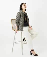 NHLGF89270 GIANNI LO GIUDICE(小さいサイズ)(メゾン ドゥ サンク) [日本製]リネンミックスシャンブレーストレッチパンツ オレンジ