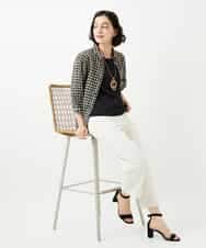 NHLGF89270 GIANNI LO GIUDICE(小さいサイズ)(メゾン ドゥ サンク) [日本製]リネンミックスシャンブレーストレッチパンツ オレンジ