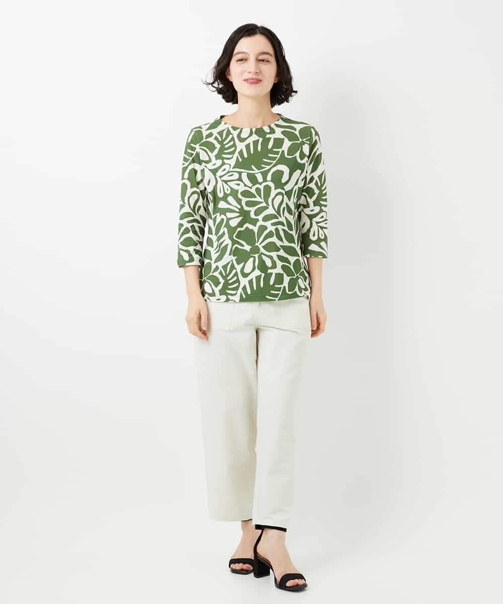 NHLGF89270 GIANNI LO GIUDICE(小さいサイズ)(メゾン ドゥ サンク) [日本製]リネンミックスシャンブレーストレッチパンツ オレンジ