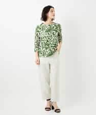 NHLGF89270 GIANNI LO GIUDICE(小さいサイズ)(メゾン ドゥ サンク) [日本製]リネンミックスシャンブレーストレッチパンツ オレンジ