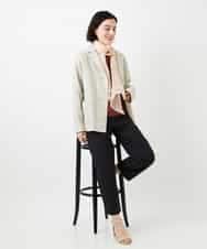 NHLGF89270 GIANNI LO GIUDICE(小さいサイズ)(メゾン ドゥ サンク) [日本製]リネンミックスシャンブレーストレッチパンツ オレンジ