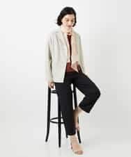 NHLGF89270 GIANNI LO GIUDICE(小さいサイズ)(メゾン ドゥ サンク) [日本製]リネンミックスシャンブレーストレッチパンツ オレンジ