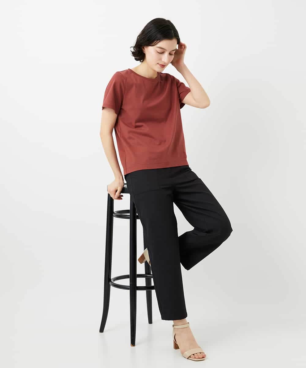 NHLGF89270 GIANNI LO GIUDICE(小さいサイズ)(メゾン ドゥ サンク) [日本製]リネンミックスシャンブレーストレッチパンツ オレンジ