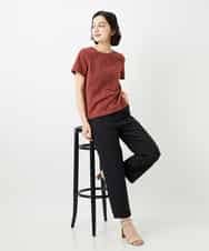 NHLGF89270 GIANNI LO GIUDICE(小さいサイズ)(メゾン ドゥ サンク) [日本製]リネンミックスシャンブレーストレッチパンツ オレンジ