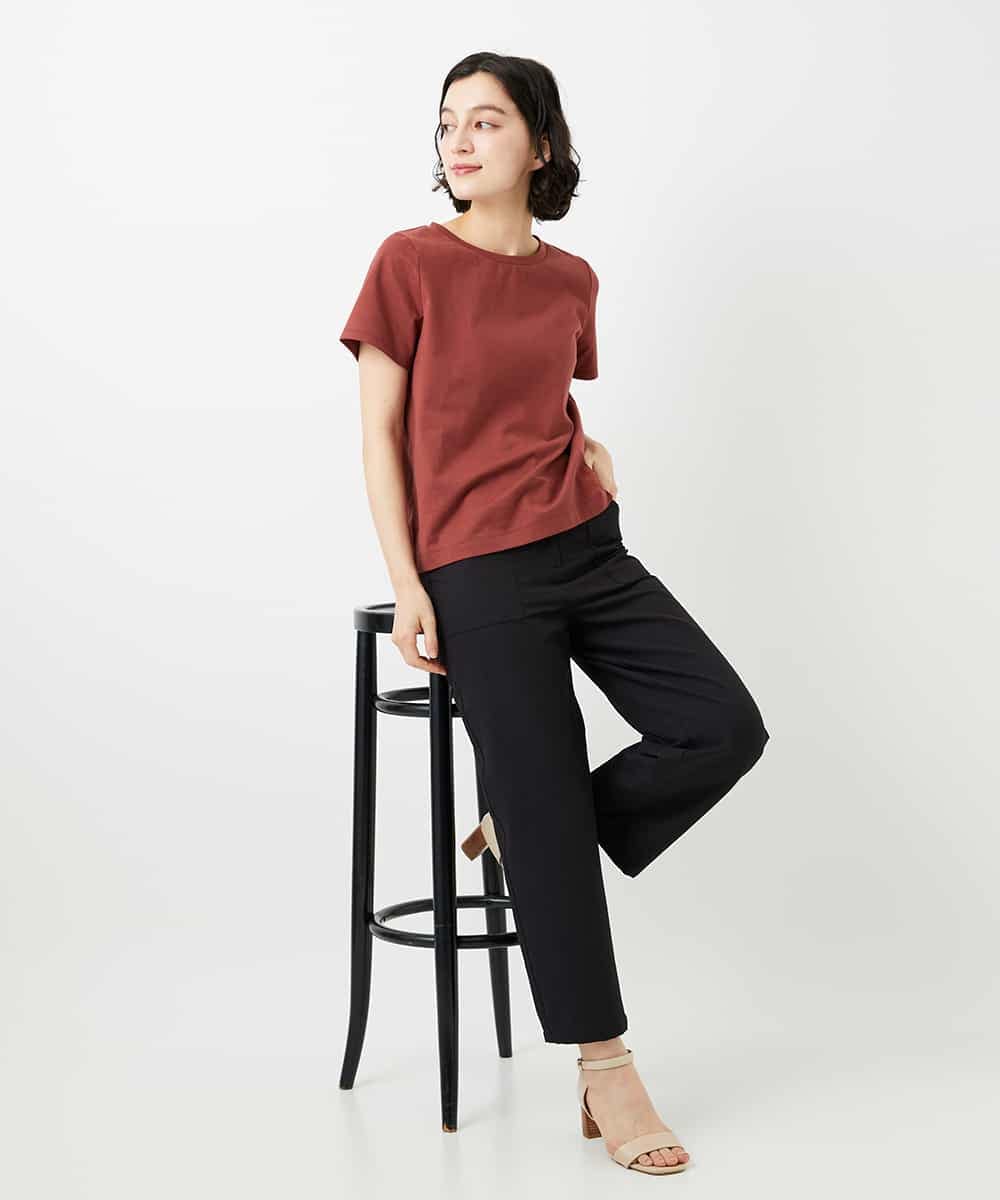 NHLGF89270 GIANNI LO GIUDICE(小さいサイズ)(メゾン ドゥ サンク) [日本製]リネンミックスシャンブレーストレッチパンツ オレンジ