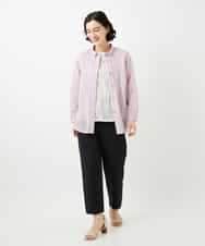 NHLGF89270 GIANNI LO GIUDICE(小さいサイズ)(メゾン ドゥ サンク) [日本製]リネンミックスシャンブレーストレッチパンツ オレンジ